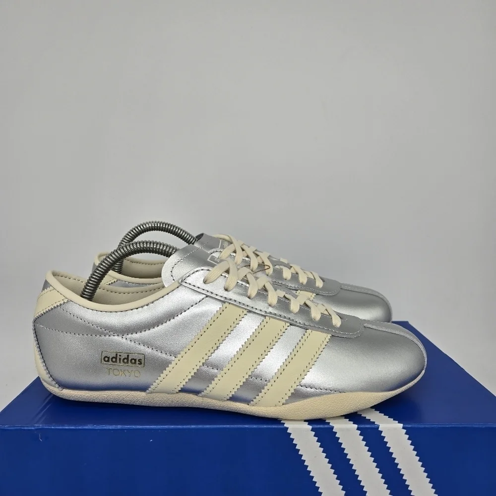 New adidas Tokyo Silver Metallic Cream White Women's Shoes Size 9.5